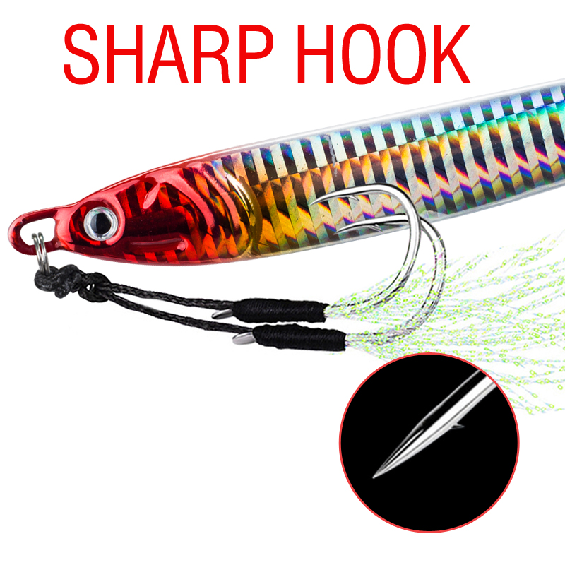 7Pcs 40g 60g 80g 100g Luminous - Fishing Lure Spoon 评论和价格